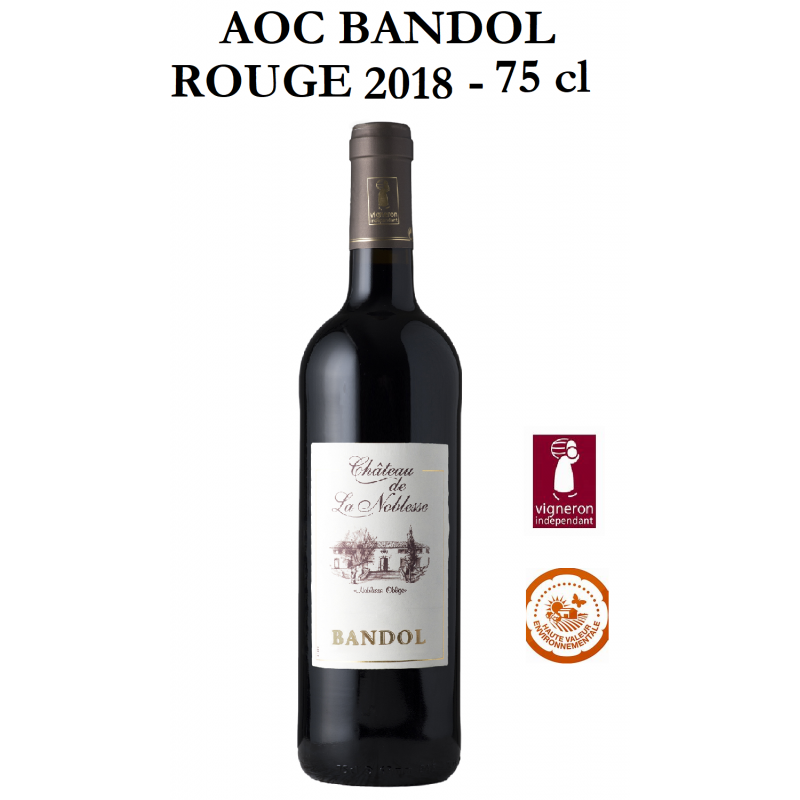 Vins rouges AOC BANDOL du Château de Noblesse - Cuvée Noblesse 2016 Vins rouges AOC BANDOL du Château de Noblesse - Cuvée Noblesse 2016