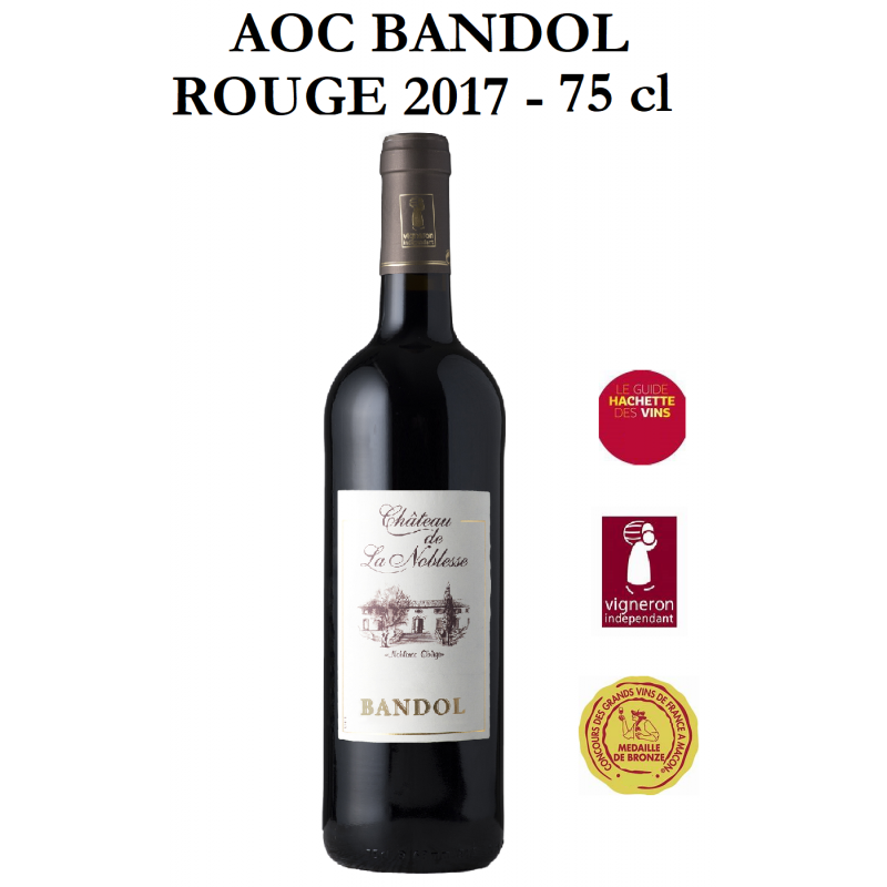 Vins rouges AOC BANDOL du Château de Noblesse - Cuvée Noblesse 2017 Vins rouges AOC BANDOL du Château de Noblesse - Cuvée Noblesse 2017